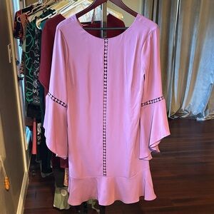 White House Black Market Lavender Blouse with Bell Sleeves